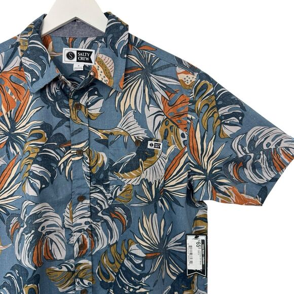 Salty Crew Other - Salty Crew Large Kine Slate S/S Woven Shirt Pocket Reverse Print Marlin Small
